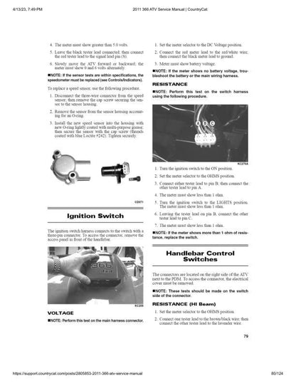 Arctic Cat 366 ATV Service Manual sample page