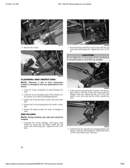 Arctic Cat Arctic Cat 150 ATV Service Manual sample page from the repair manual