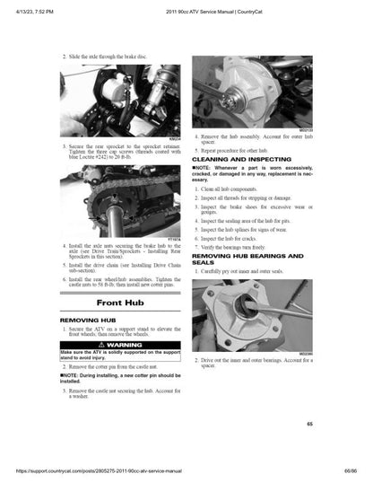 Arctic Cat 90cc ATV Service Manual sample page from the repair manual