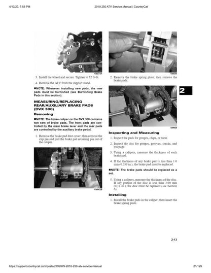 Arctic Cat 250 ATV Service Manual sample page from service manual