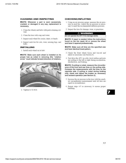 Arctic Cat Arctic Cat 150 ATV Service Manual sample page with technical illustrations