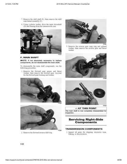 Arctic Cat 90cc ATV Service Manual sample page from the repair manual