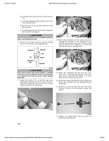 Arctic Cat 366 ATV Service Manual sample page with diagrams and specifications