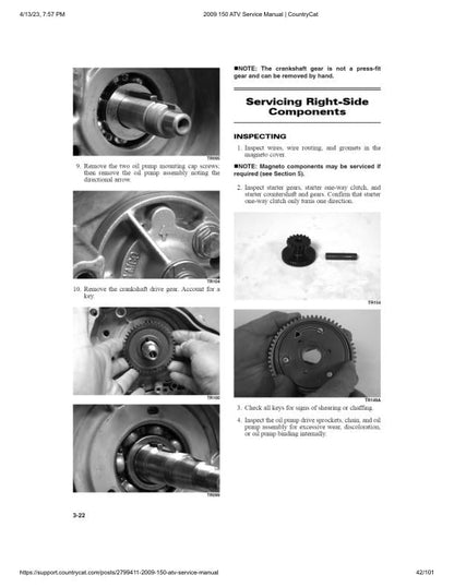 Arctic Cat Arctic Cat 150 ATV Service Manual sample page with technical illustrations