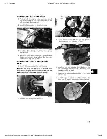 Arctic Cat 90cc ATV Service Manual sample page from the repair manual
