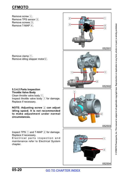 CFMOTO CForce CF600 CF625 AZ AU Atr Service Repair Manual sample page with diagrams and specifications