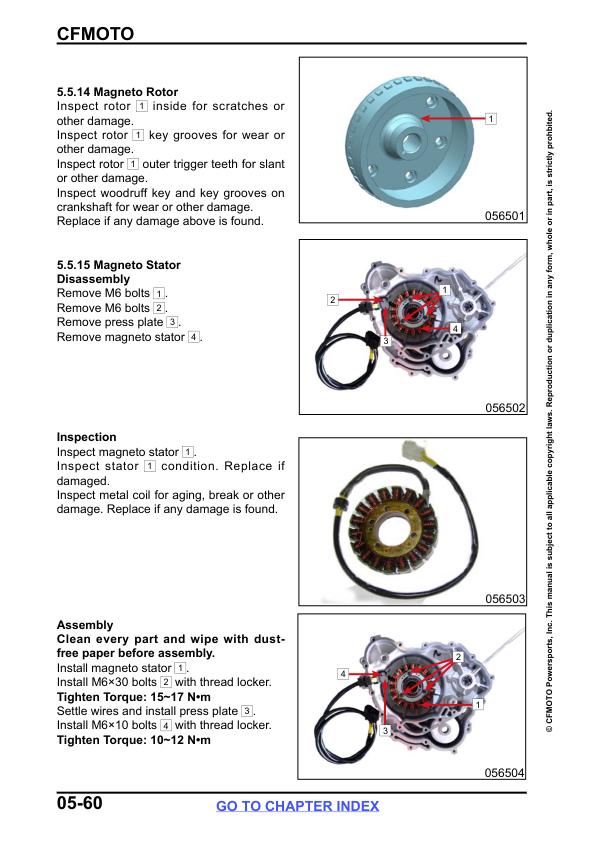 CFMOTO CForce CF600 CF625 AZ AU Atr Service Repair Manual sample page showing repair procedures