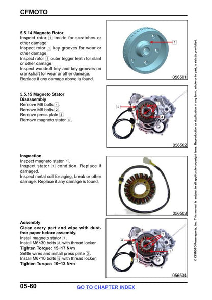 CFMOTO CForce CF600 CF625 AZ AU Atr Service Repair Manual sample page showing repair procedures