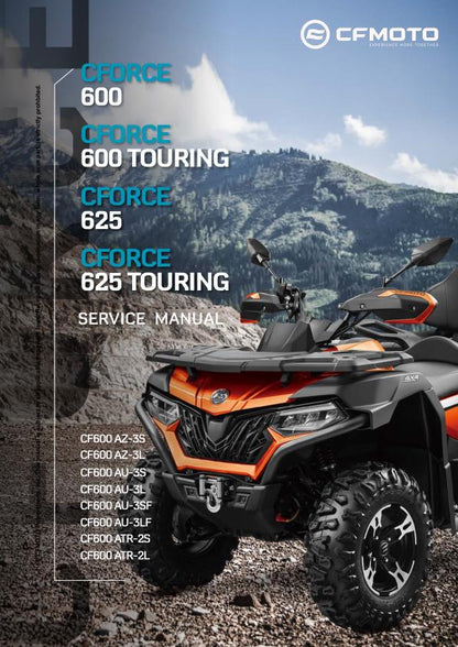 CFMOTO CForce CF600 CF625 AZ AU Atr Service Repair Manual factory service manual title page