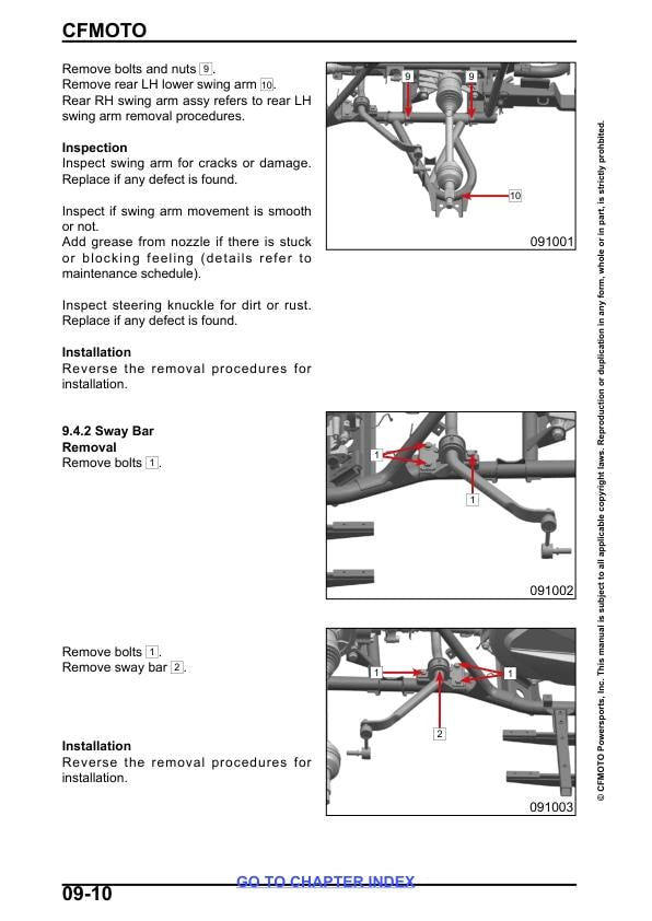 CFMOTO CForce CF600 CF625 AZ AU Atr Service Repair Manual sample page