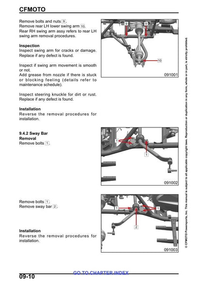 CFMOTO CForce CF600 CF625 AZ AU Atr Service Repair Manual sample page