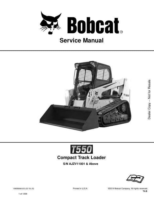 Bobcat T550 Compact Track Loader Service Manual | 2002-2025 - sample page 1
