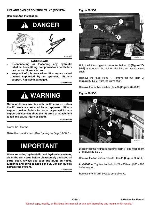 Bobcat S550 Skid Steer Loader Service Manual | 2007-2025 - sample page 6