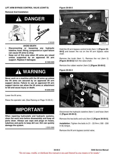 Bobcat S550 Skid Steer Loader Service Manual | 2007-2025 - sample page 6