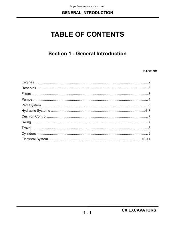 Case CX130 CX160 CX210 CX240 Excavator Service Manual | Repair Guide | Instant Digital Download | PDF table of contents