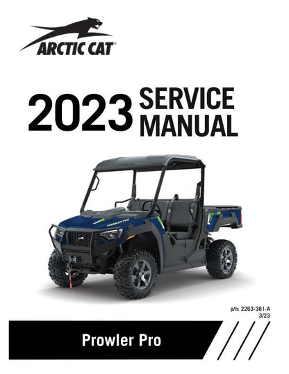 Arctic Cat Prowler Pro 800 UTV Service Manual factory service manual title page