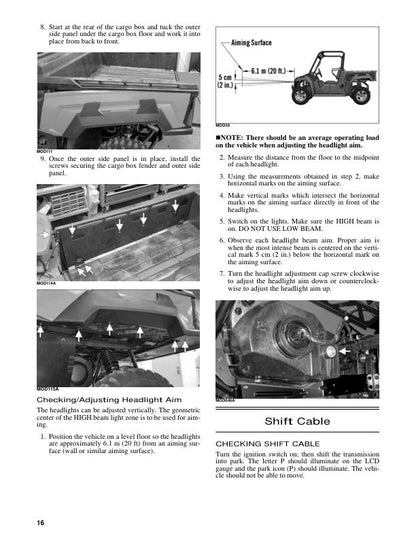 Arctic Cat Prowler Pro 800 UTV Service Manual table of contents