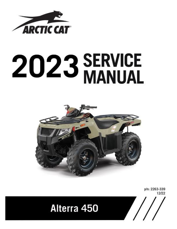 Arctic Cat Alterra 450 ATV Service Manual factory service manual title page
