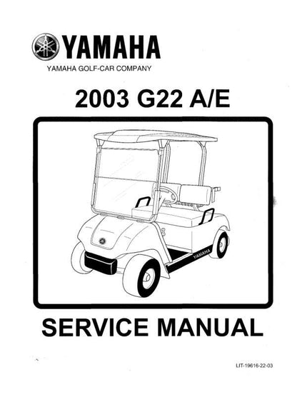 YAMAHA G22 A/E Gas Golf Cart Service Manual factory service manual title page
