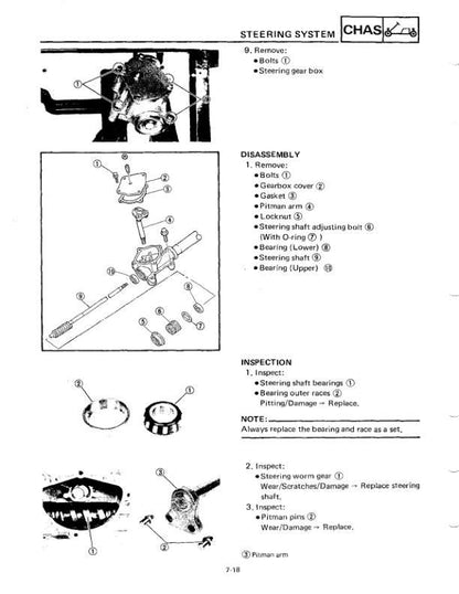 YAMAHA G2 A/E Gas Golf Cart Service Manual sample page with technical illustrations