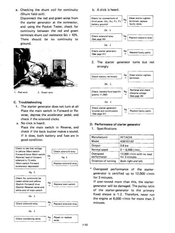 YAMAHA G1A3 G1E3 Gas Golf Cart Service Manual sample page with technical illustrations