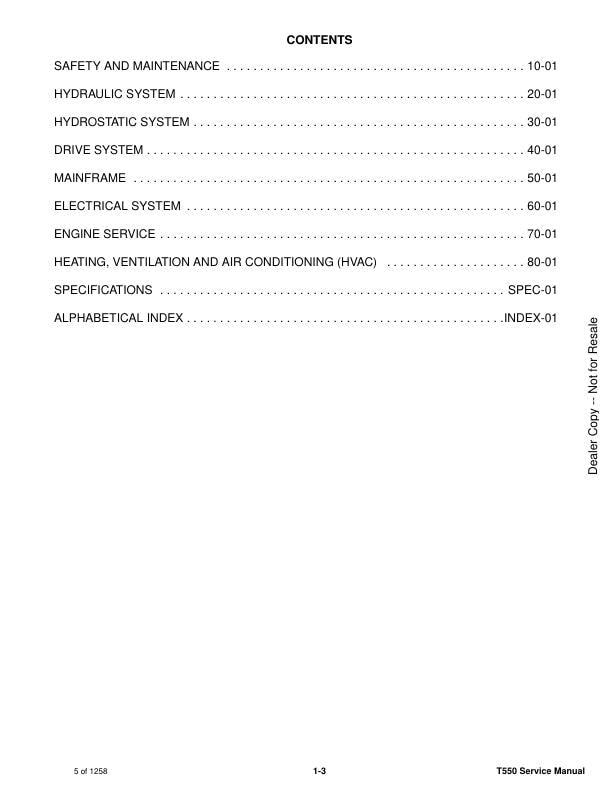 Bobcat T550 Compact Track Loader Service Manual | 2002-2025 - sample page 2