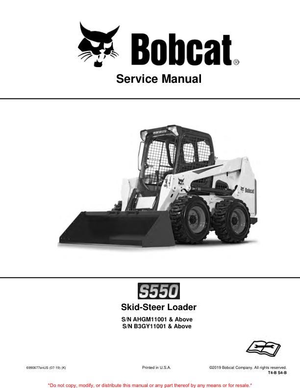 Bobcat S550 Skid Steer Loader Service Manual | 2007-2025 - sample page 2