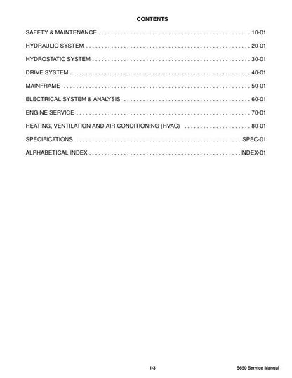 Bobcat S650 Skid Steer Loader Service Manual | 2010-2025 - sample page 3