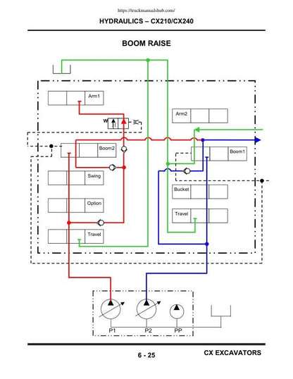 Case CX130 CX160 CX210 CX240 Excavator Service Manual | Repair Guide | Instant Digital Download | PDF sample page with technical illustrations