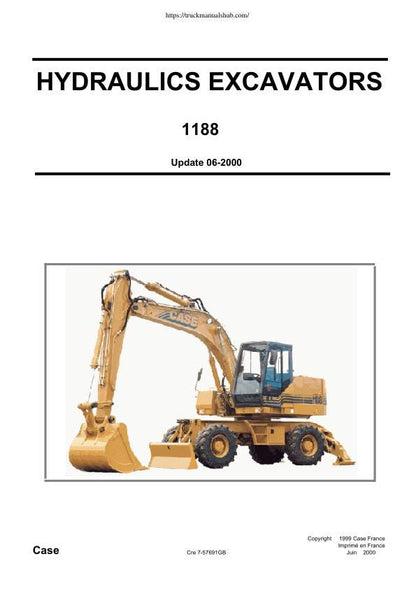 Case 1188 Excavator Service Manual | Repair Guide | Instant Digital Download | PDF factory service manual title page