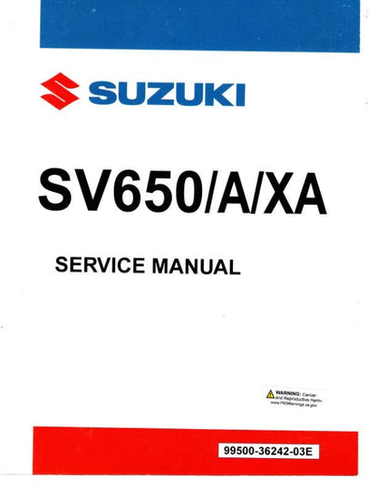 Suzuki SV650 Motorcycle Service Manual | 2017-2019 - sample page 2