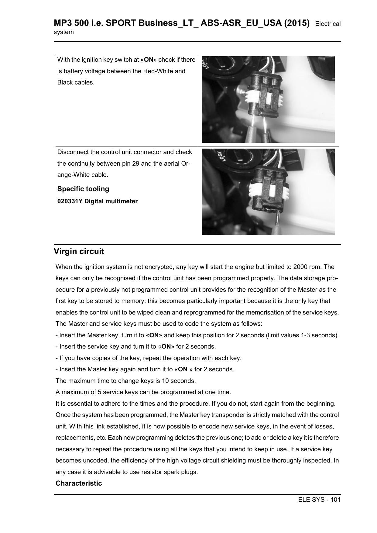 Piaggio MP3 500 Sport Business LT Scooter Service Manual | 2015-2019 - sample page 4