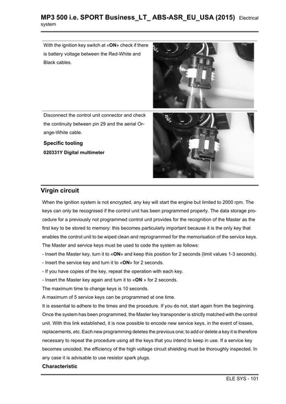 Piaggio MP3 500 Sport Business LT Scooter Service Manual | 2015-2019 - sample page 4