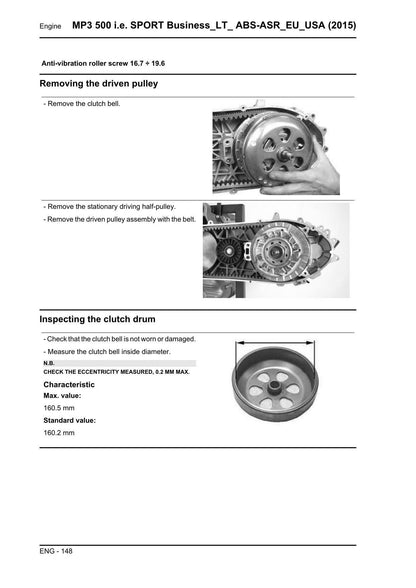 Piaggio MP3 500 Sport Business LT Scooter Service Manual | 2015-2019 - sample page 5