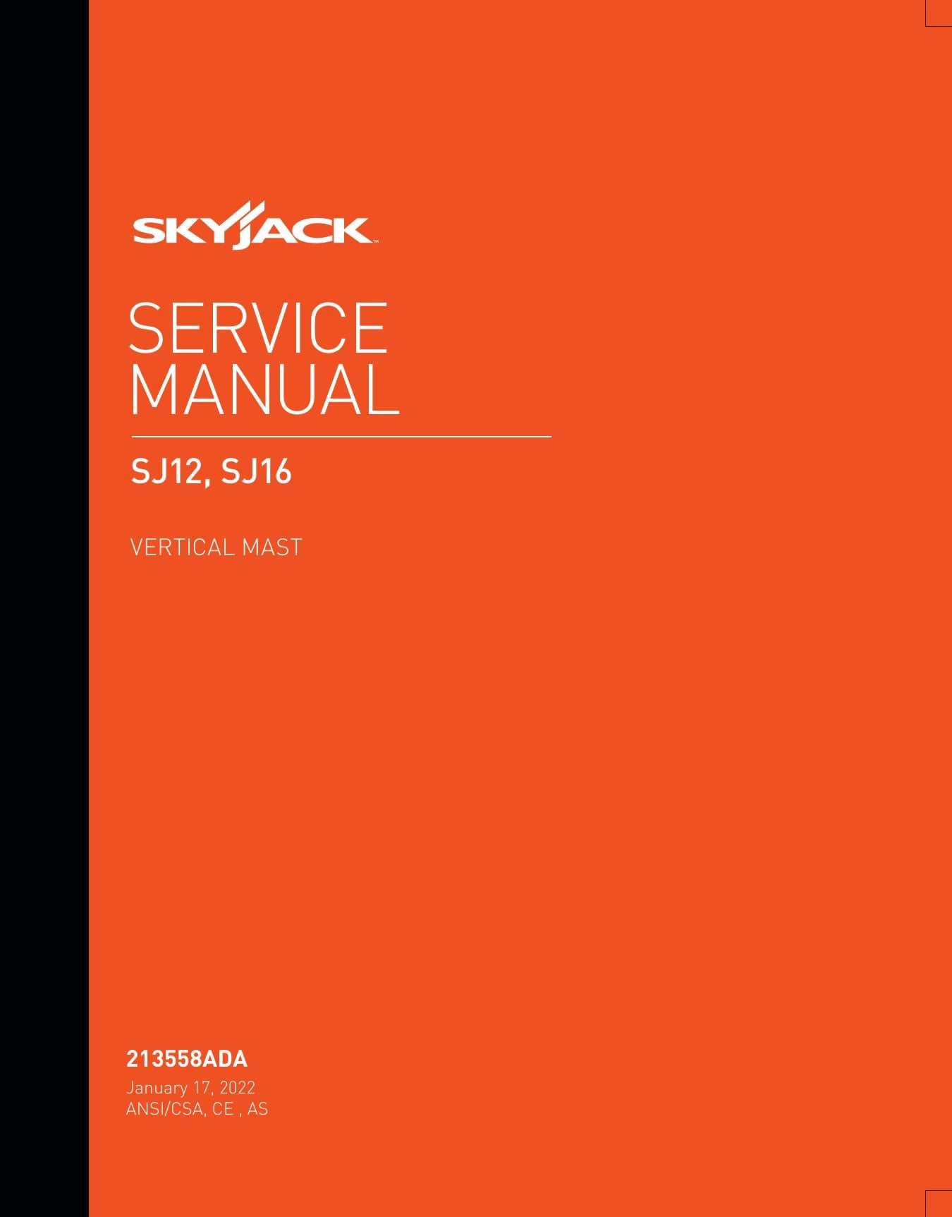 Skyjack SJ12 SJ16 Vertical Mast Service Manual | 2022-2026 - sample page 2