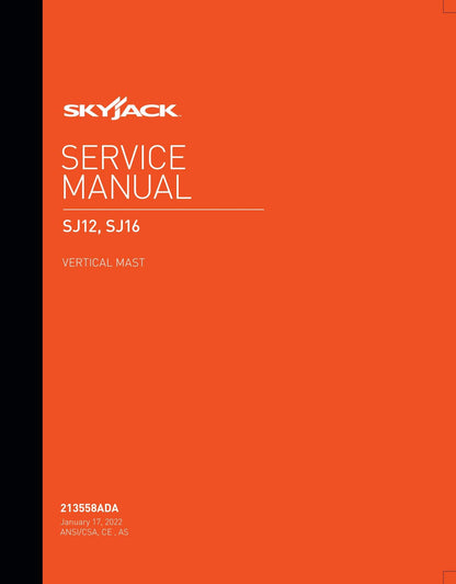Skyjack SJ12 SJ16 Vertical Mast Service Manual | 2022-2026 - sample page 2