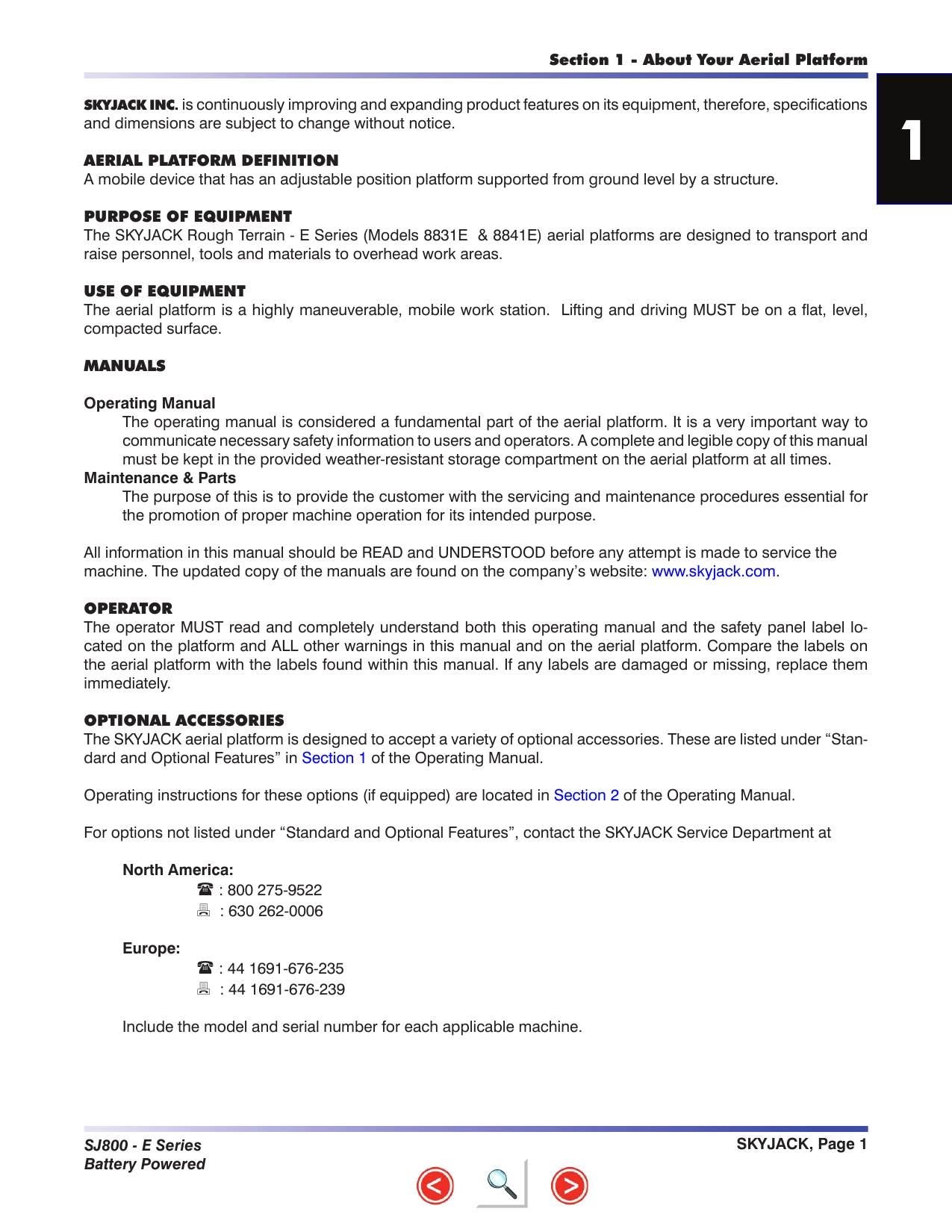 Skyjack SJ 8831E 8841E Scissor Lift Maintenance & Parts Manual | 2010-2014 | PDF Instant Download Service Manual | 2010-2014 - sample page 5