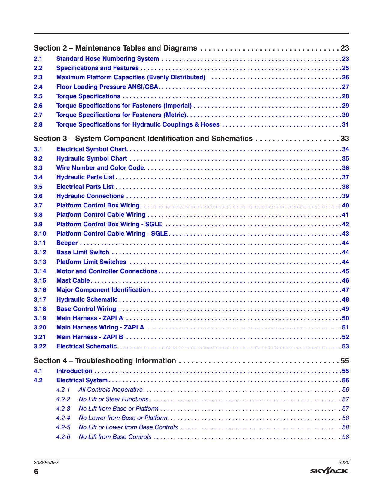 Skyjack SJ20 Vertical Mast Lift Service Manual | 2021-2025 - sample page 7