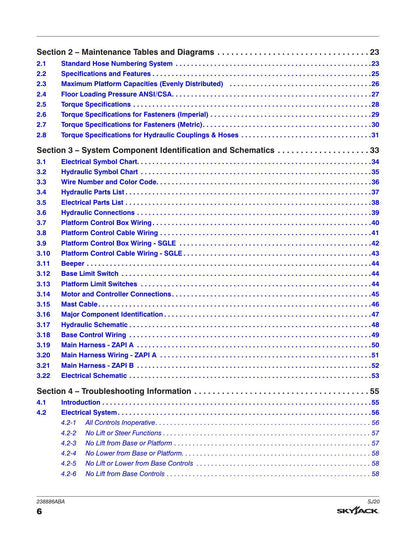 Skyjack SJ20 Vertical Mast Lift Service Manual | 2021-2025 - sample page 7