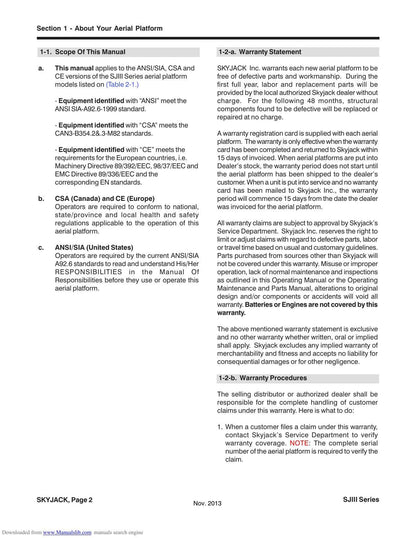 Skyjack SJIII Series Scissor Lift Service Manual | 1999-2013 - sample page 6