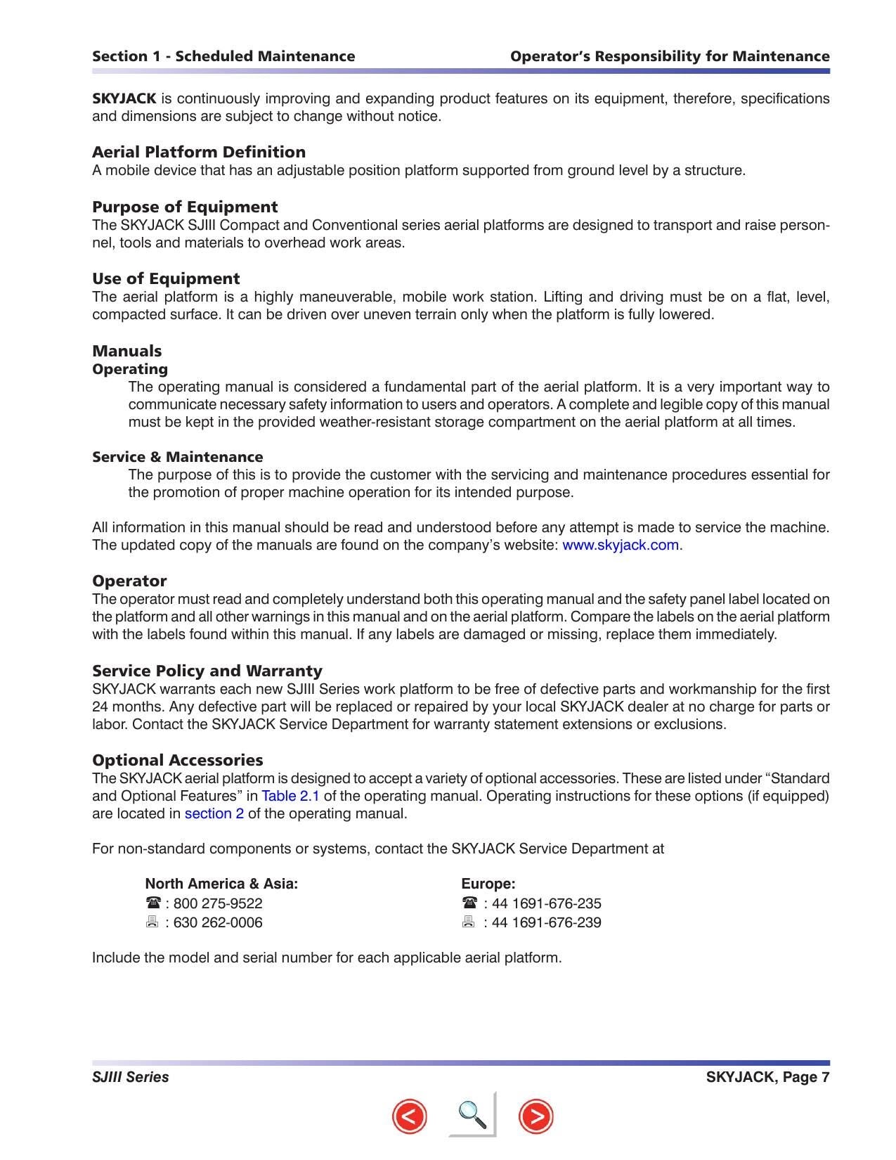 Skyjack SJIII Compact 3215 3219 Service Manual | 2004-2008 - sample page 7