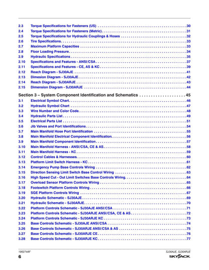 Skyjack SJ30AJE SJ30ARJE Articulating Boom Service Manual | 2018-2022 - sample page 4