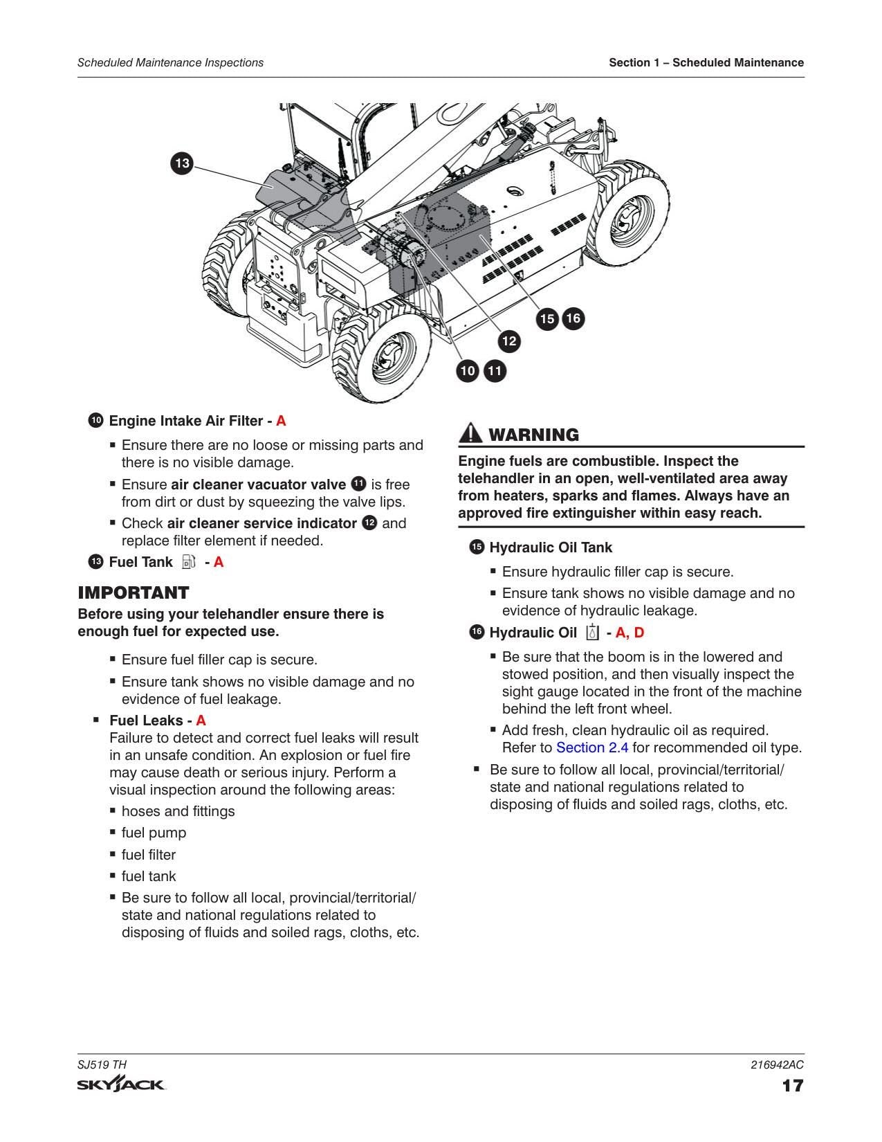 Skyjack SJ519 TH Telehandler Service Manual | 2020-2024 - sample page 3