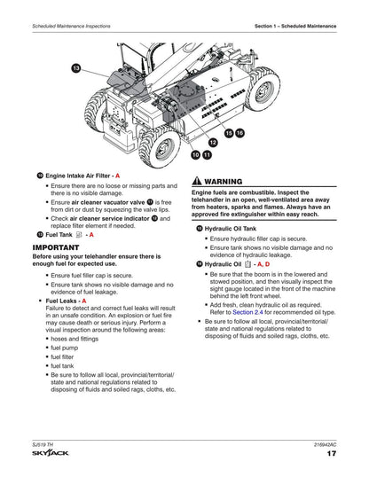 Skyjack SJ519 TH Telehandler Service Manual | 2020-2024 - sample page 3