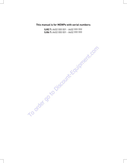 Skyjack SJ82 SJ86 T Telescopic Boom Service Manual | 2020-2024 - sample page 4