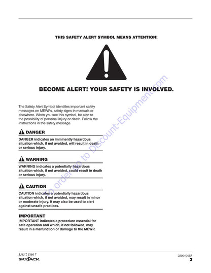 Skyjack SJ82 SJ86 T Telescopic Boom Service Manual | 2020-2024 - sample page 5