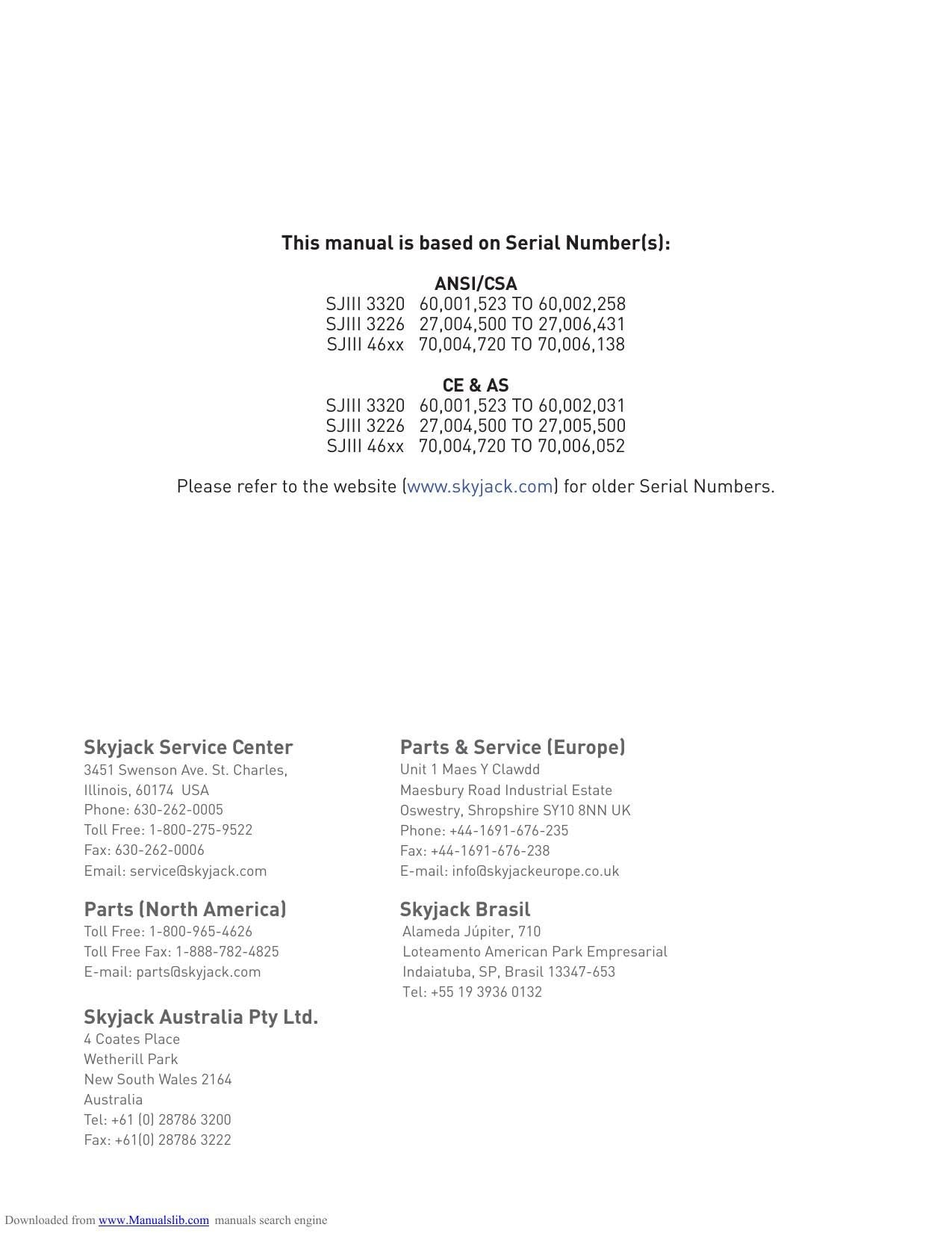 Skyjack SJIII Conventional Series Service Manual | 2018-2022 - sample page 3