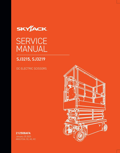 Skyjack SJ3215 SJ3219 Scissor Lift Service Manual | 2023-2027 - sample page 2