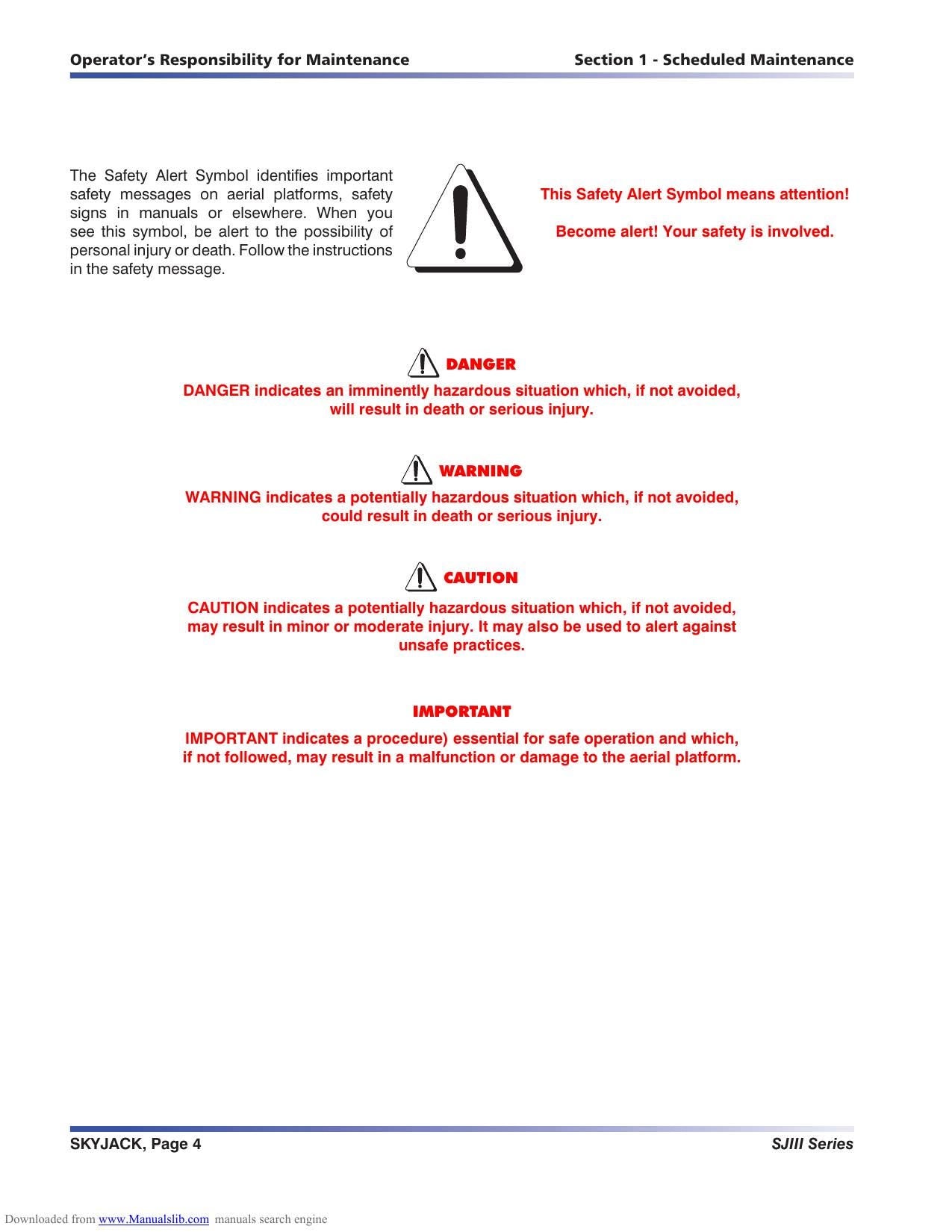 Skyjack SJIII Conventional Series Service Manual | 2018-2022 - sample page 5