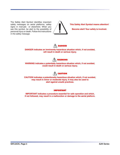 Skyjack SJIII Series Scissor Lift Service Manual | 1999-2014 - sample page 4